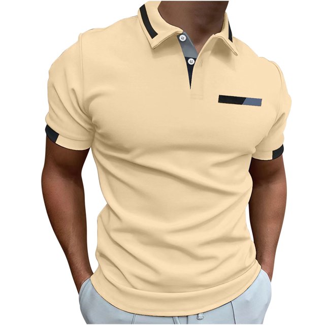 Dvkptbk Men Short Sleeve Button Regular Pullover Top Comfort Casual Work T-Shirts on Clearance