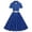 Blue, variant on Meichang A Line Dresses for Women Tunic Button Up Dot Print Midi Dress Vintage Flared Swing Casual Sundress Elegant Lapel Short Sleeves Party Work Dresses