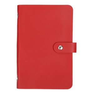 Uxcell 100 Envelope Challenge Binder, Soft PU Leather Savings Challenges Book with Envelopes Money Saving Binder with Horizontal Insert for Budgeting Saving Expense, Red