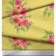 thumbnail image 3 of Soimoi Yellow Silk Fabric Flower Floral Print Fabric By Yard 44 Inch Wide, 3 of 3