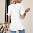 thumbnail image 4 of RKSTN Womens Tops Fashion Mesh Breathable Short Sleeve V-Neck Blouse Tops Comfortable Temperament Solid Color Tops, 4 of 4