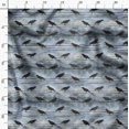 thumbnail image 3 of Soimoi Blue Heavy Satin Fabric Crow Bird Print Sewing Fabric Yard 56 Inch Wide, 3 of 6