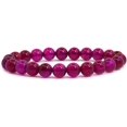 thumbnail image 1 of Angelstones Bracelet Extensible en Perles Rondes de 8 mm en Pierre Précieuse d'Agate Rose 7 Pouces, 1 of 2