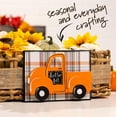 thumbnail image 2 of Camion en bois brut à motifs écossais, forme superposée, 7 pouces., 2 of 5