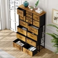 thumbnail image 2 of Soges Commode à 16 Tiroirs pour Chambre, Haute Commode, Tour d'Organisation de Rangement en Tissu, Armoire, Brun Rustique, 2 of 8