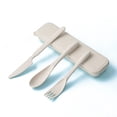 thumbnail image 2 of fastboy Ensemble de Vaisselle 1/2/3/5 Portable Réutilisable Coloré Kit de Couverts pour Enfants Intérieur Extérieur Randonnée Vacances Vaisselle Beige 1 Pce, 2 of 6