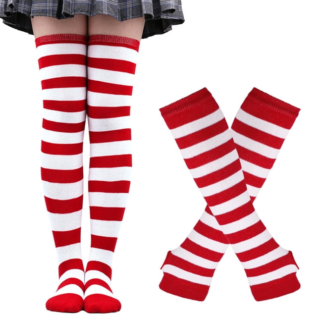 Maytalsory Bas Épais et Confortables en Polyester Faciles à Assortir Rouge et Blanc 1Set