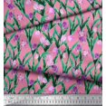 thumbnail image 3 of Soimoi Polyester Crepe Fabric Leaves & Tulip Floral Fabric Prints by Yard 52 Inch Wide, 3 of 3
