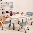 thumbnail image 4 of Eastvita Table Chairs Set Toddler Height - Adjustable Desk with Graffiti Desktop 4 Seats, 4 of 4