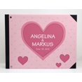 thumbnail image 2 of Darling Souvenir Cœurs Roses et Pois Livre d'Or de Mariage Couverture Reliée Imprimée Registre d'Invités de Mariage d'Anniversaire-9 x 12 Pouces, 2 of 4