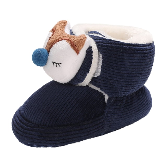 Ketyyh-chn99 Baby Girls Boys House Shoes Baby Slippers Baby Girls Boys Cotton Booties Winter Warm Fleece Slippers Toddler Non Slip Ankle Boots House Socks Shoes for 6-12 Months,Blue