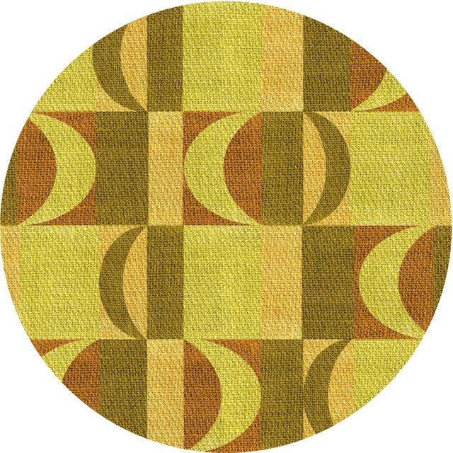 Ahgly Company Tapis Rond Lavable en Machine Intérieur Transitionnel Jaune, 5 Pieds Rond