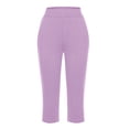 thumbnail image 4 of Meichang Pantalons Capri pour Femmes Yoga Capris avec Poches pour Femmes Printemps Été Capris Taille Haute Extensible Yoga Gym Pantalons Décontractés Raccourcis, 4 of 7