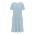 thumbnail image 4 of DPTALR Robe d'Été pour Femme, Confortable, Aguichant, Unie, avec Poches, Sans Manches, à Col en V, 4 of 6