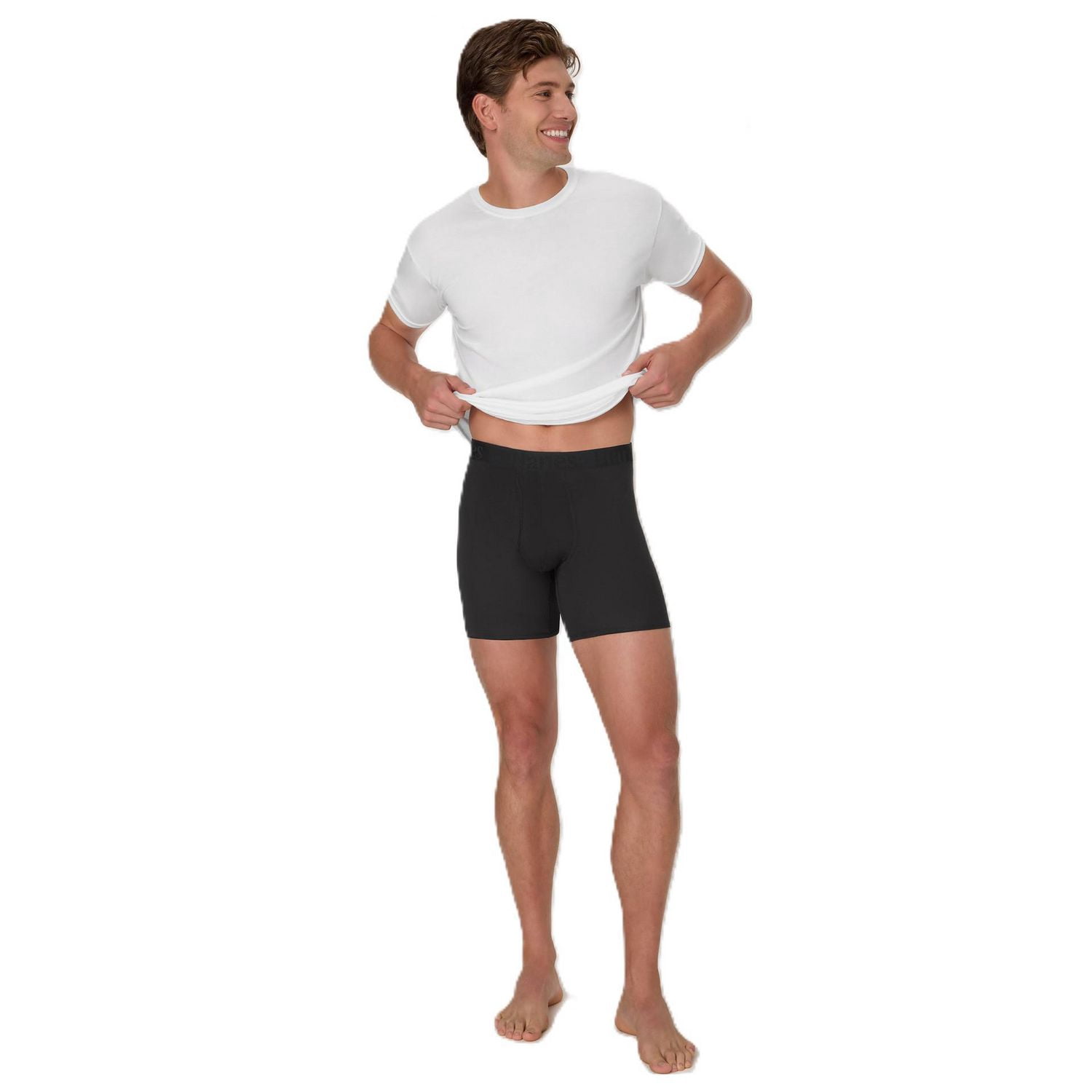 Hanes Originals Men's SuperSoft Boxer Brief Underwear, Total Support Pouch, Black, 3-Pack