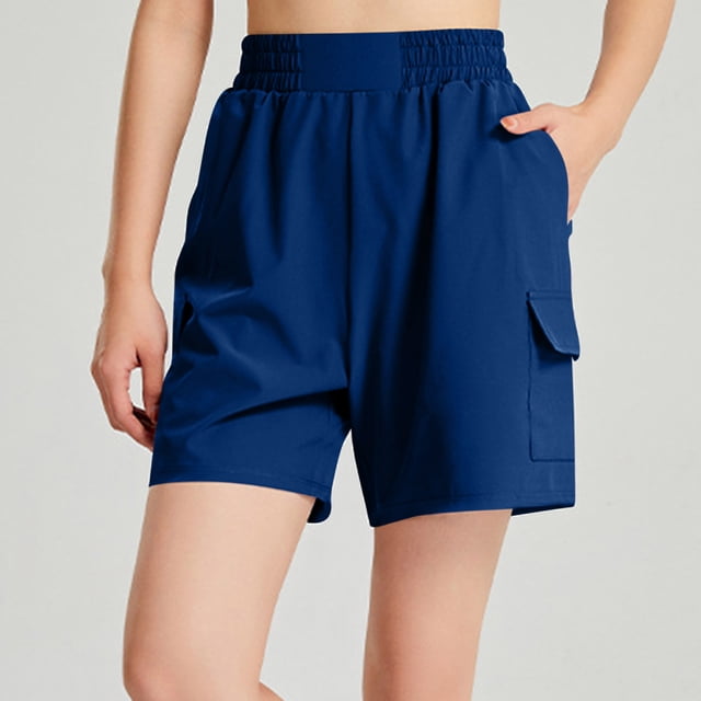 Styesk Shorts pour Femmes Femmes Été Mode Uni Décontracté Taille Élastique Demi-Short