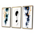 thumbnail image 3 of Designart « Heartbeat Rhapsody Turquoise and Gold Ink Cloud II » Peinture Abstraite Ensemble d'Art Mural Encadré de 3 - Ensemble de Toiles à Cadre Moderne Turquoise pour Déco de Salon, 3 of 6