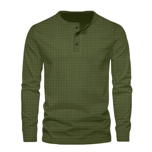 zbxnLI Men's Crew Neck Sweatshirts Button T-Shirts Solid Color Casual Lightweight Pullover Sweatshirt Tops