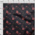 thumbnail image 3 of oneOone Cotton Flex Red Fabric Floral Retro Sewing Craft Projects Fabric Prints By Yard 40 Inch Wide, 3 of 5
