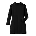 thumbnail image 4 of HXWCHs Robe Brodée Filles Coupe Ajustée Robe Moulante Hiver Chaude Extensible Col Roulé Manches Longues Tenue Décontractée pour Tout-Petits et Enfants avec Doux Noir 9-10 Ans, 4 of 5