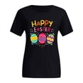 thumbnail image 3 of EGNMCR T-Shirts de Pâques pour Femmes Imprimé de Pâques Manches Courtes Blouse T-Shirt, 3 of 5