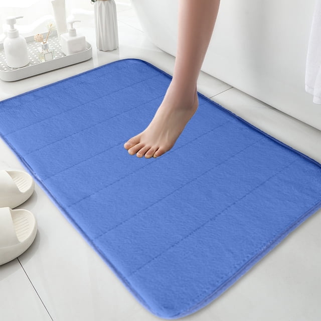TopLLC Bathroom Rugs, Rugs for Living Room, Area Rug Thickened Fleece Floor Mats Quilted Kitchen Bathroom Foot Mats Solid Color Entrance Door Mats Foam Foot Mats 19.68x31.49in Blanket Blanket