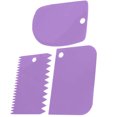 thumbnail image 1 of kurtrusly 3pcs/set Scraper Plastic Cream Spatula DIY Cake Decorating Tool Home Bakery Baking Supplies, Purple, 1 of 6
