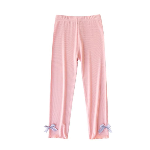 QIPOPIQ Girls' Basic Solid Full Length Cotton Soft Leggings Clearance