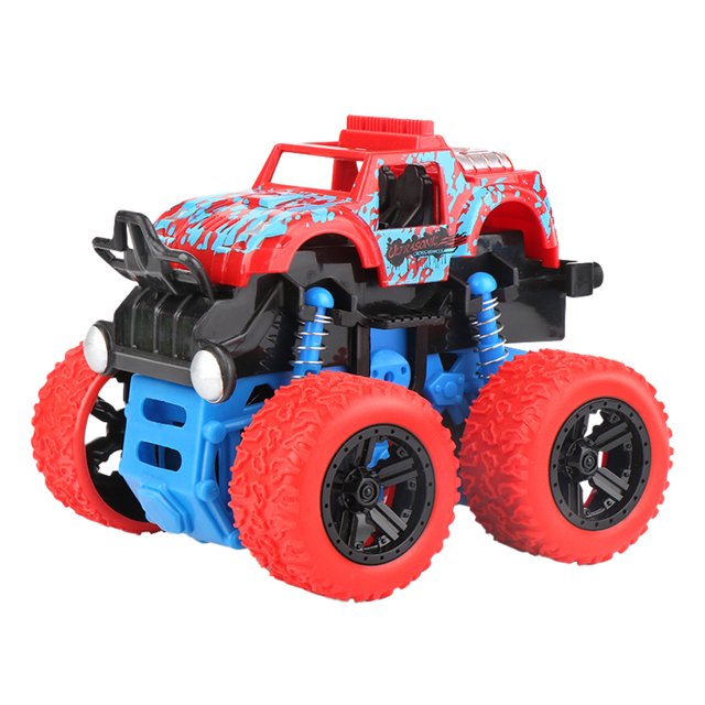 Jouets Camions Monstres Voitures Jouets à Friction Présentant un design Rouge et Bleu vibrant avec de Grandes Roues Rouges Texturées et un Cadre Noir Robuste. Cette Voiture Jouet à Friction Exécute des Cascades Rotatives à 360 Degrés et Fonctionne Sans Piles, Utilisant un Mécanisme Poussoir-et-Partir. Fabriquée en Plastique ABS durable avec Ressorts Antichoc et Roues en Caoutchouc Antidérapantes, Elle Est Conçue pour un Fonctionnement Fluide sur Divers terrains comme les Planchers, les Tapis et les surfaces Extérieures. Convient aux Enfants de 3 à 6 Ans, Ce Jouet Favorise le Jeu Interactif et le Développement des Habiletés