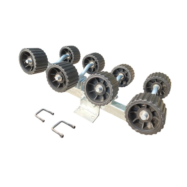 Siruishop Rouleau de Remorque de Bateau Accessoires Marins Bricolage Assemblage, Support Inférieur, Pièces de Rechange pour Remorques de Navire Bateau à Moteur 8 Roues Noir