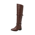thumbnail image 2 of LSLJS Large Size Long Women Pointed Low Heels Belt Buckles High Tube Over Knee Knight Boots, 2 of 9