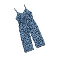 thumbnail image 3 of FOCUSNORM Girls Summer Sleeveless Romper Leopard High Waist Lace-up V Neck, 3 of 6