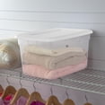 thumbnail image 3 of Sterilite 19 L Storage Box, Clear Plastic Storage Bin with Snap-on Lid, White, 3 of 6