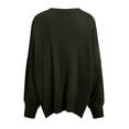 thumbnail image 5 of WUANDIXFA Chandails d'Automne pour Femmes Chandails Tendance pour Femmes Chandails à Manches Longues Fente Latérale Col Rond Chandails Molletonnés à Enfiler Hauts de Mode pour Femmes Vêtements Corset Vêtements d'Extérieur Vert,P, 5 of 5