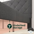 thumbnail image 4 of Zinus Shalini 41 inch Upholstered Platform Bed Frame, Dark Grey, 4 of 9