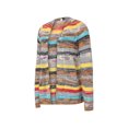 thumbnail image 2 of Fortune Women Rainbow Striped Knit Cardigan Long Sleeve Open Front Sweater S-3XL, 2 of 6