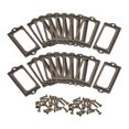thumbnail image 1 of Unique Bargains 70x33mm Drawer Tag Label Metal Label Holder File Tag Frames Bronze Tone 30 Pack, 1 of 6