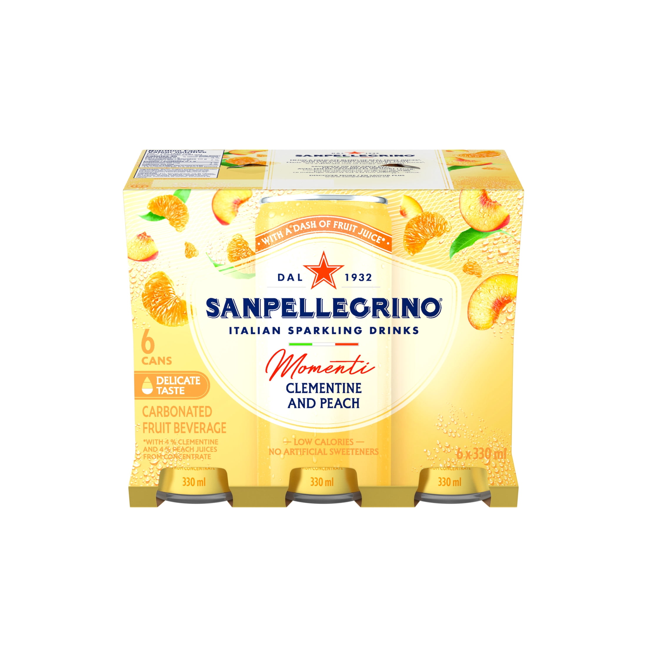 SAN PELLEGRINO MOMENTI Sparkling Water Clementine Peach – 6x330mL
