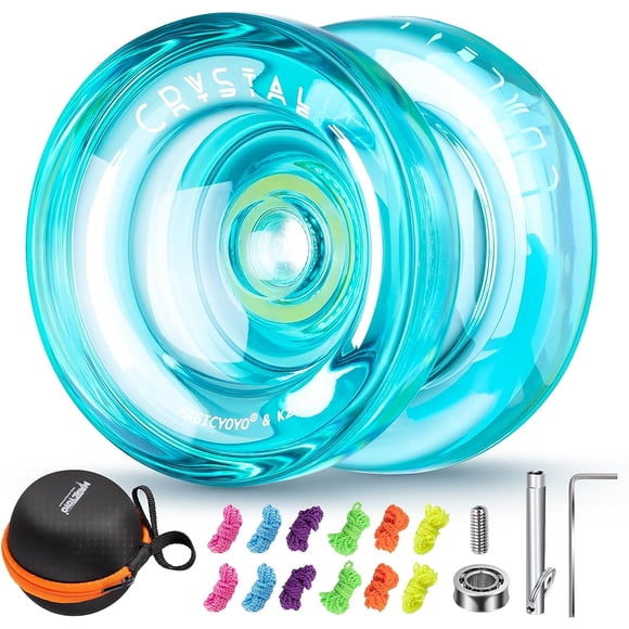 MAGICYOYO Professional Responsive Yoyo K2 Crystal Green, Durable Plastic Yo-Yo with 12 Yoyo Strings