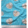 thumbnail image 1 of Soimoi polyester Crepe Fabric Boy,Surfboard And Beach Bird Decor Fabric Printed Yard 42 Inch Wide, 1 of 3