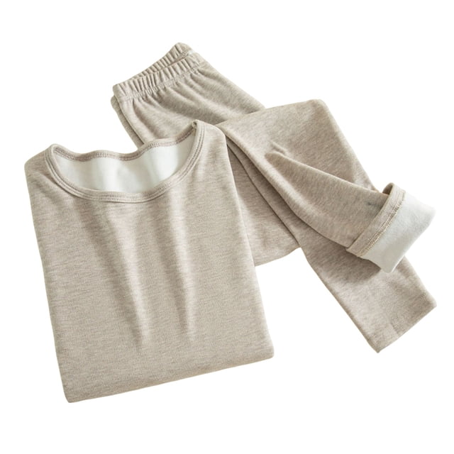 RXMEKW Ensemble de sous-Vêtements Thermiques pour Femmes, Haut à Manches Longues à Col Rond et Bas, Couche de Base Douce et Chaude pour Temps Froid, Superposition Automne et Hiver