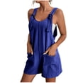 thumbnail image 1 of Dealovy Rompers for Women Summer Short Jumpsuits Dressy Casual Sleeveless Boho Overalls with Pockets, 1 of 7