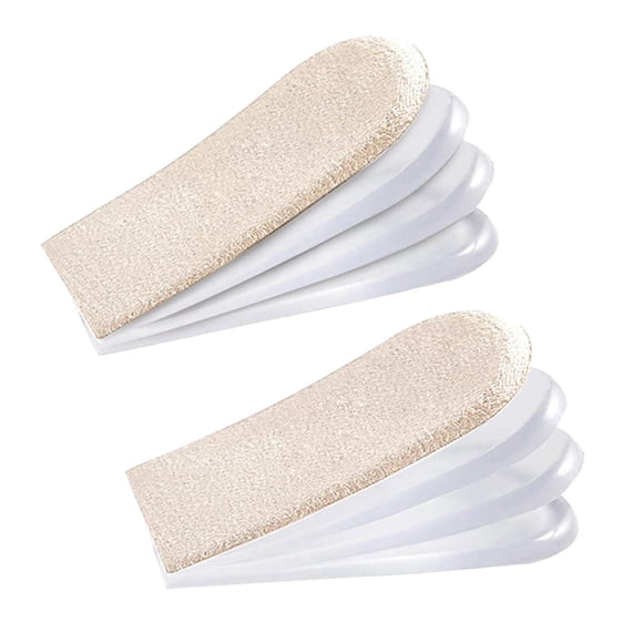4 Pairs Adjustable Heel Lift Inserts - Silicone Gel, Height Increase/Cushion, Self-Adhesive, Reusable/Washable, Fits Most Shoes, for Men/Women, Reduces Foot Fatigue
