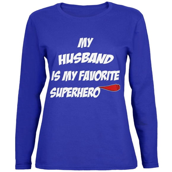 Husband is My Superhero Womens Long Sleeve T Shirt