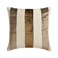 thumbnail image 1 of Pillow Cover, Brown 18"x18" (45x45 cm) Throw Pillows, Velvet Patchwork Throw Pillows For Couch, Striped Pattern Modern Style - Velvet Band Choco, 1 of 3