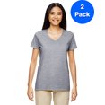 thumbnail image 1 of Gildan T-Shirt Col en V en Coton Épais pour Femmes - G500VL (Lot de 2), 1 of 1