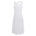 thumbnail image 1 of Yeahdor Costume de Danse Lyrique pour Filles Enfants Moderne Contemporain Ballet Latin Sans Manches Robe en Chiffon Blanc 6, 1 of 7