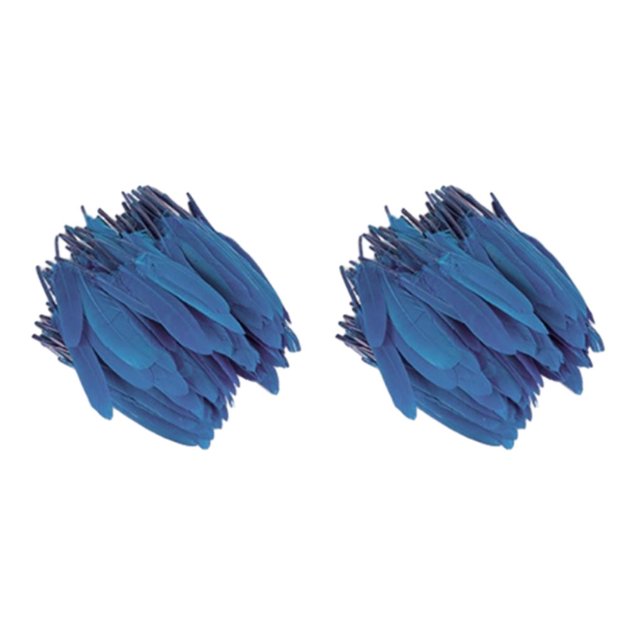 Maytalsory 100x DIY Boho Style Wild And Colorfast Feathers For Crafts Tear-resistant Klein blue 2Set