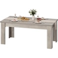 thumbnail image 3 of Dining Table for 4-6, 63" Wood Farmhouse Rectangular Thickened Dinner Dining Room & Kitchen Table for 4 for Apartment, Small Space, Rustic Gray, 3 of 8
