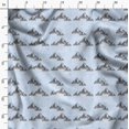 thumbnail image 3 of Soimoi Blue Modal Satin Fabric Mountain Nature Printed Fabric 1 Yard 42 Inch Wide, 3 of 6